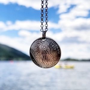 Domed State Quarter Coin Necklace